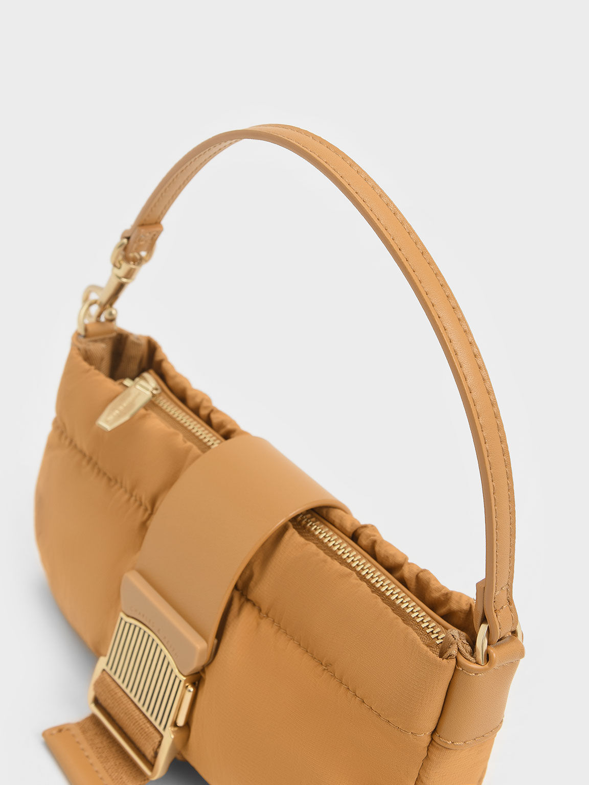 Aspen Ruched Phone Pouch, Orange, hi-res