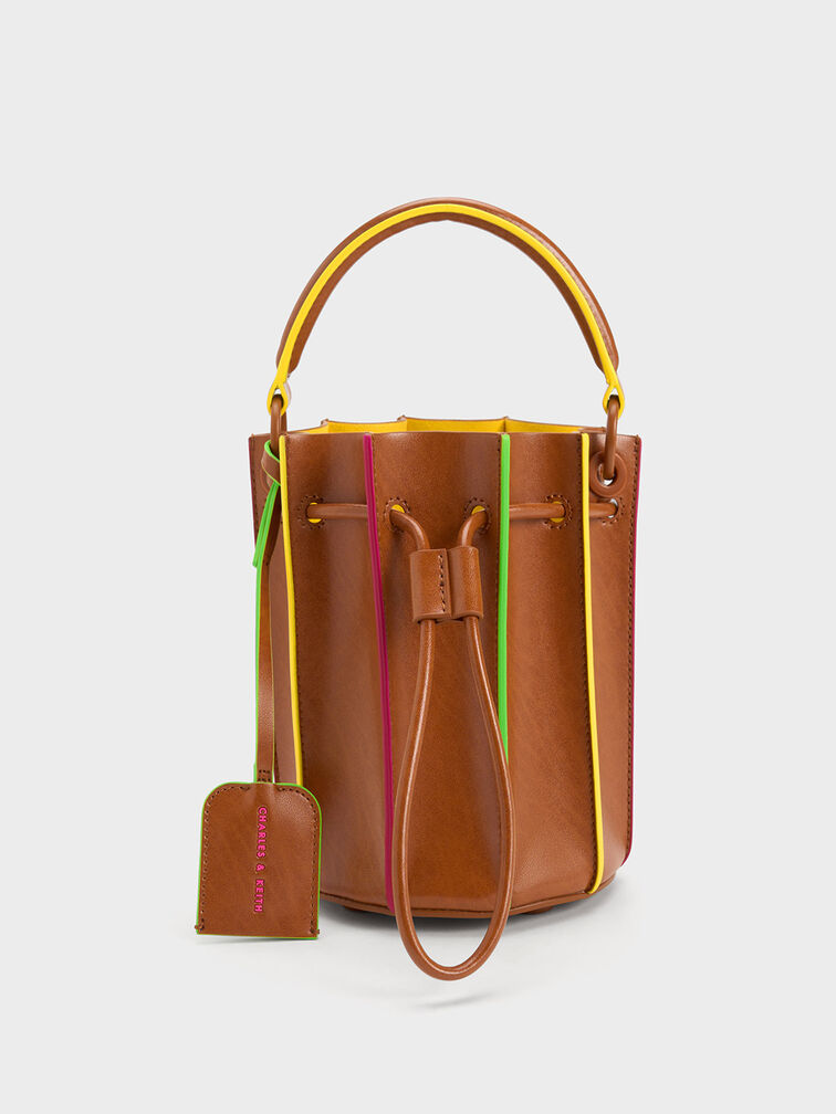 Buckle Decor Bucket Bag, Fashion Faux Leather Crossbody Bag
