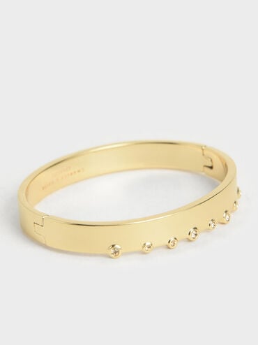 Swarovski® Crystal Studded Bracelet, Gold, hi-res