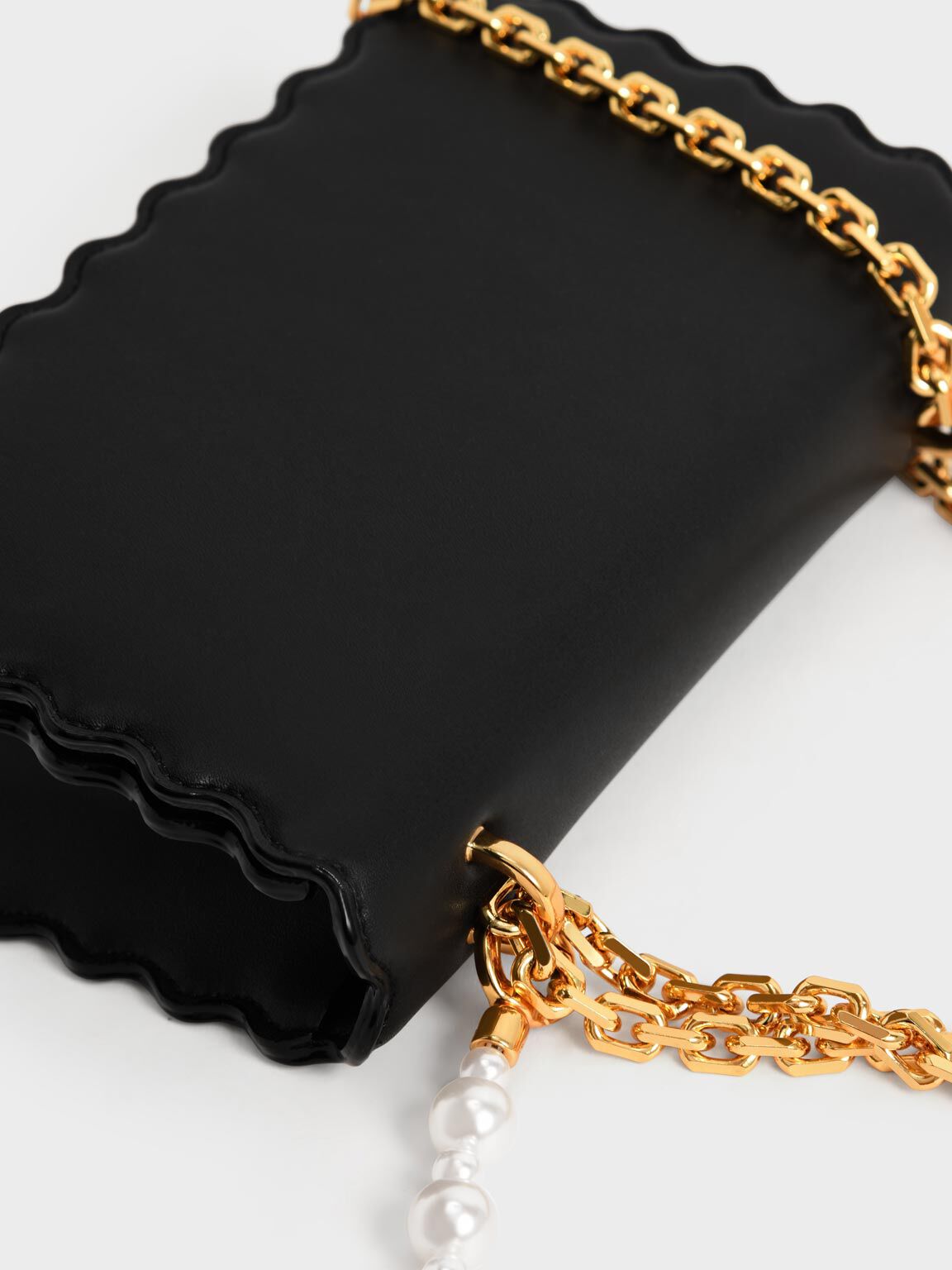Rowan Beaded Chain Handle Bag, Black, hi-res