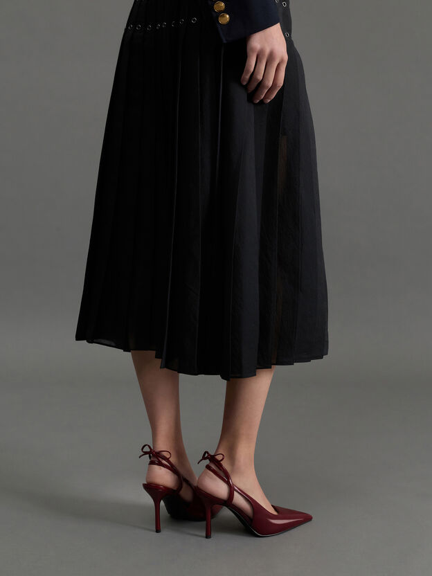 Back-Bow Slingback Pumps, Burgundy, hi-res