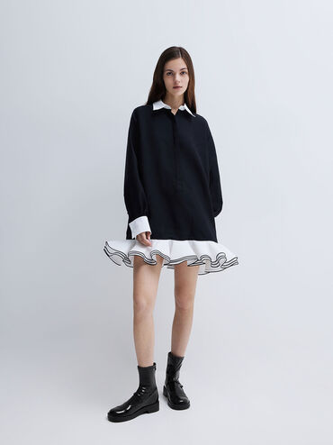 Front-Strap Ankle Boots, Black Box, hi-res