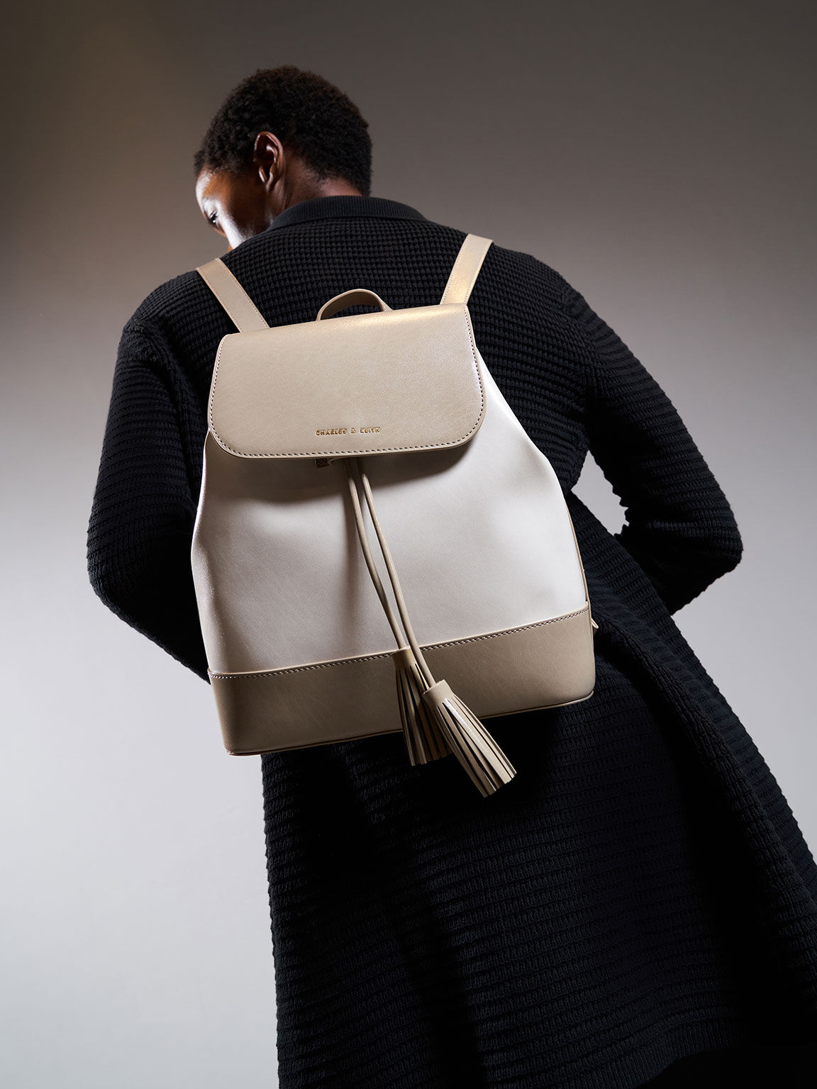 Charles and cheap keith tassel backpack