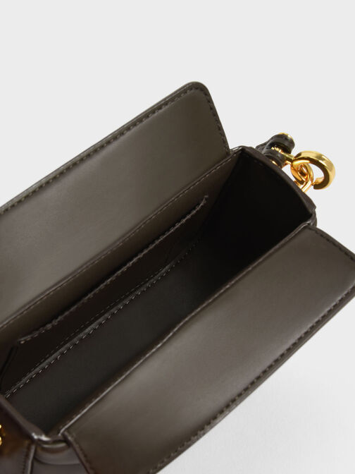 Mini Danika Chunky Chain Padded Bag, Dark Moss, hi-res
