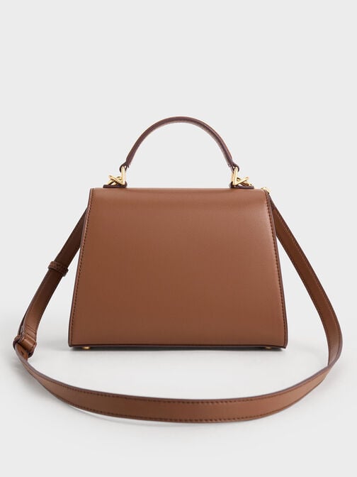 Violetta Trapeze Top Handle Bag, Chocolate, hi-res