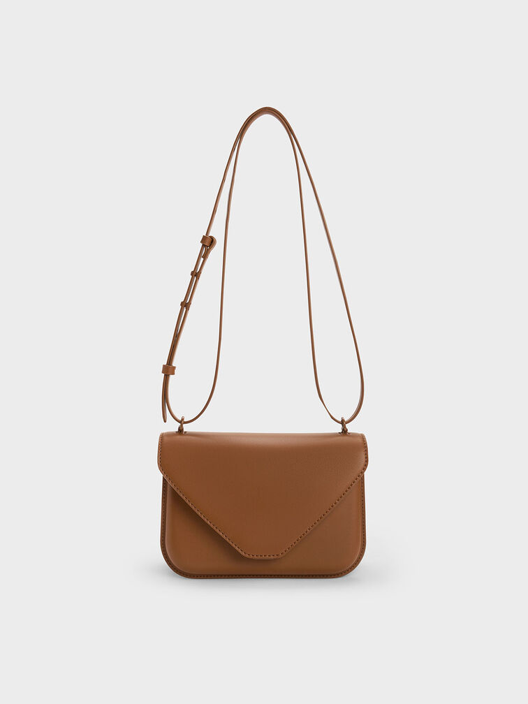 Chocolate Camelia Envelope Crossbody Bag - CHARLES & KEITH US