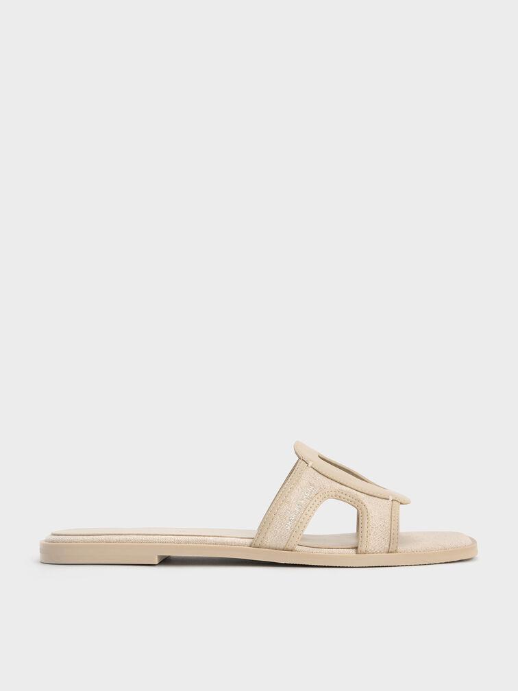 Sandalias de lino con aberturas Easley, Gris pardo, hi-res