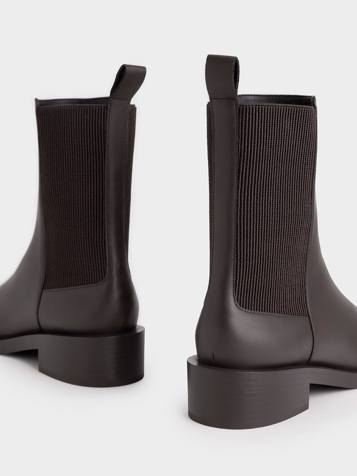 Block Heel Chelsea Boots, Dark Brown, hi-res