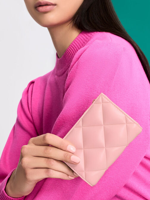 Gemma Quilted Cardholder, Light Pink, hi-res