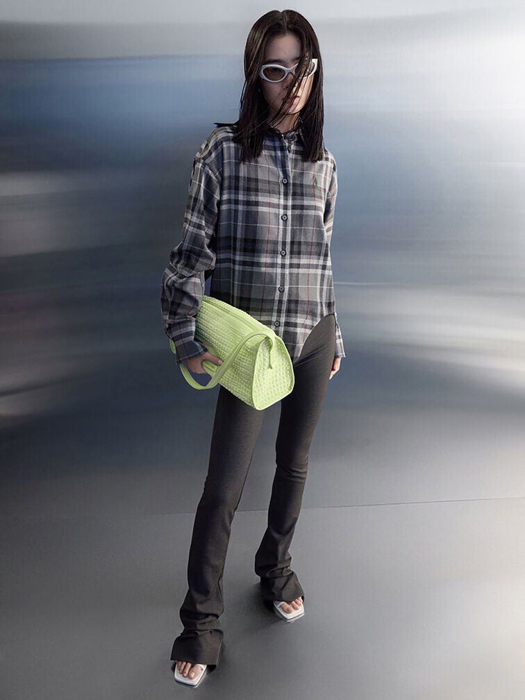 Bolsa de ombro alongada texturizada, Zesty Green, hi-res