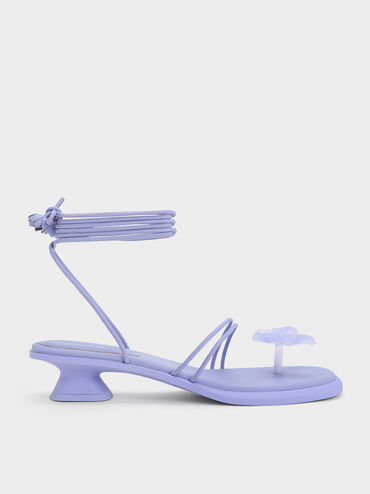 Butterfly Tie-Around Sandals, Lilac, hi-res