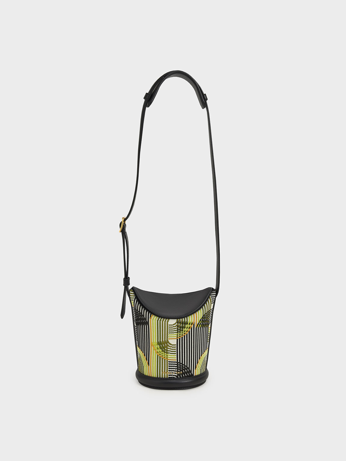 Bolso bombonera de punto estampado Aurea, Verde, hi-res