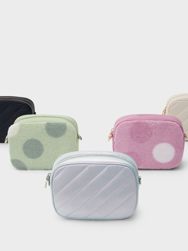 Chailly Panelled Crossbody Bag & Pouch, Navy, hi-res