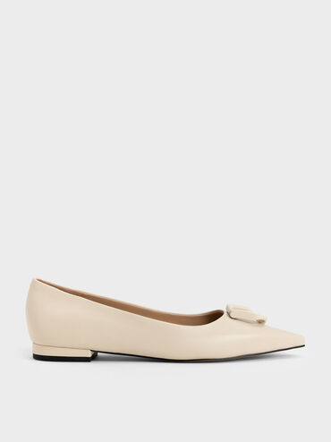 Gabine Leather Ballerinas, Chalk, hi-res
