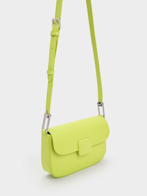 Koa Square Push-Lock Shoulder Bag, Lime, hi-res