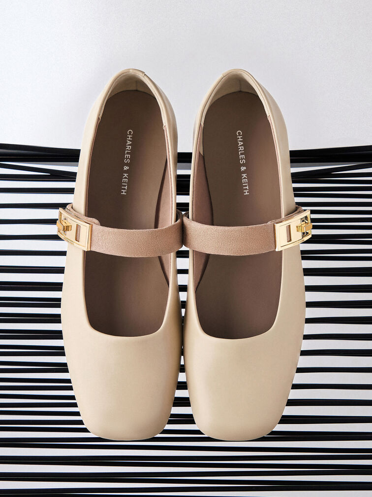 Lando 釦帶瑪莉珍粗跟鞋, 石灰白, hi-res