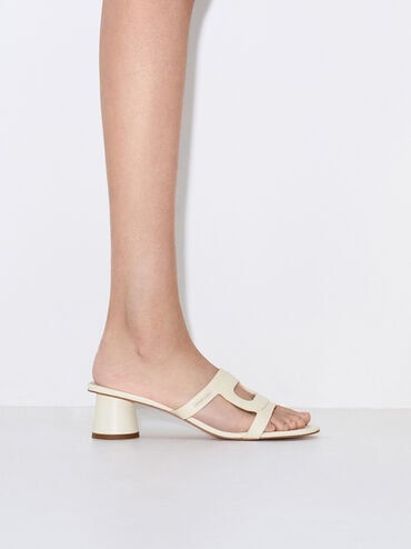 Easley Cut-Out Cylinder-Heel Mules, Chalk, hi-res