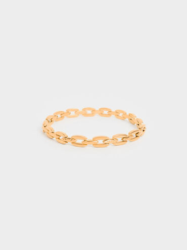 Chain-Link Choker Necklace, Gold, hi-res