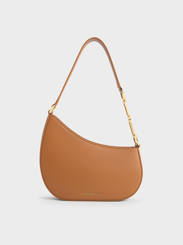 Bolso Agatha con detalle de cadena, Marrón, hi-res