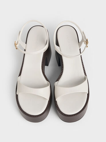 Ankle-Strap Platform Sandals, White, hi-res