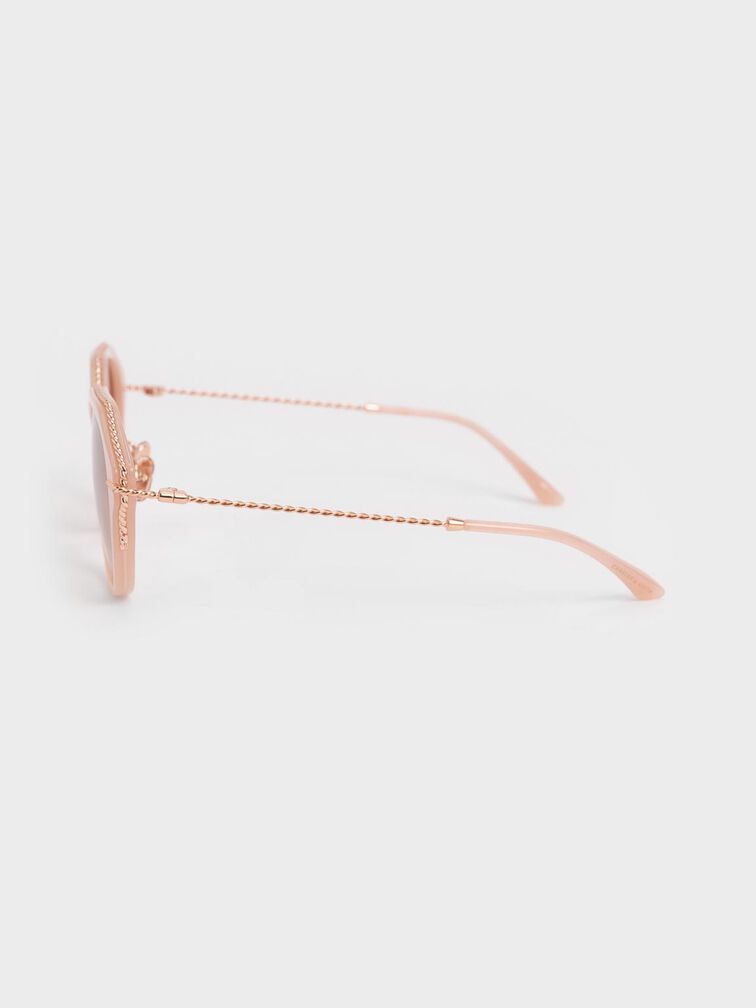 Recycled Acetate Oval Sunglasses, Pink, hi-res