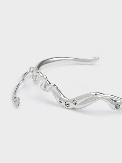Allegro Sculptural Cuff Bracelet, Silver, hi-res