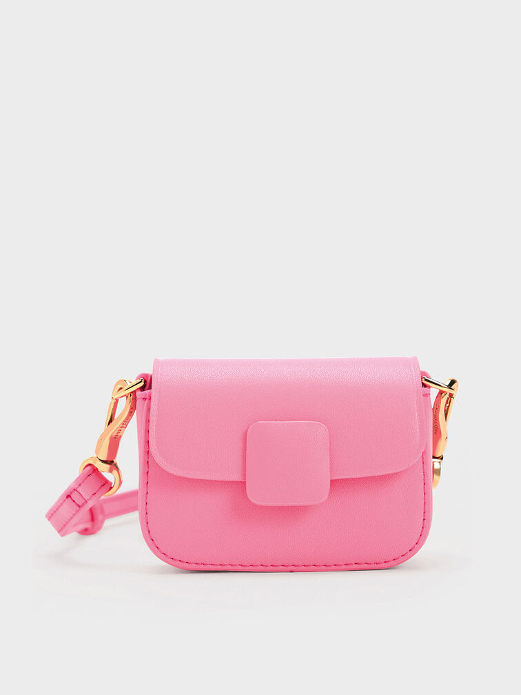 Micro Koa Square Push-Lock Bag - Pink