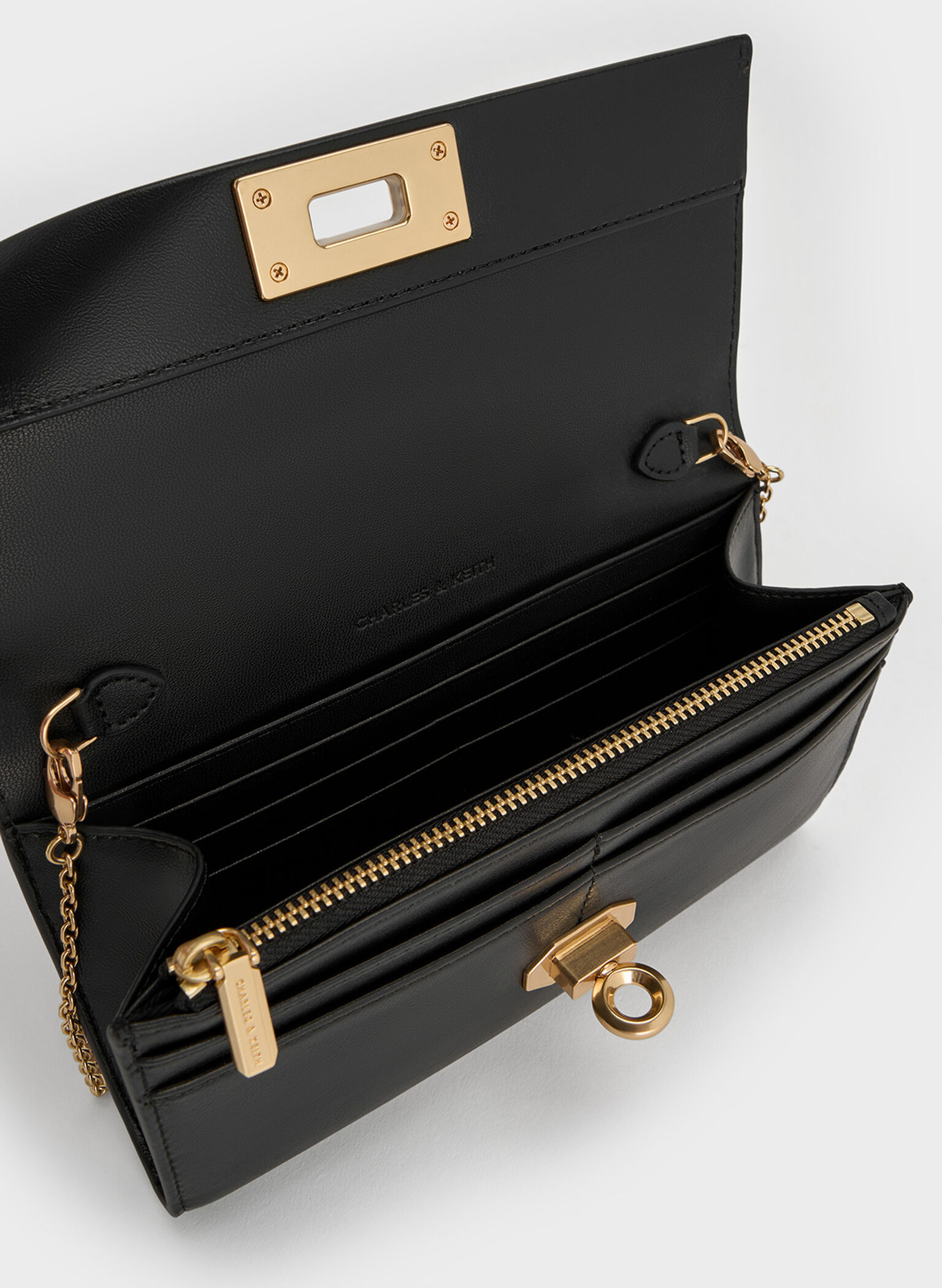 Lennie Chain-Handle Wallet, Black, hi-res