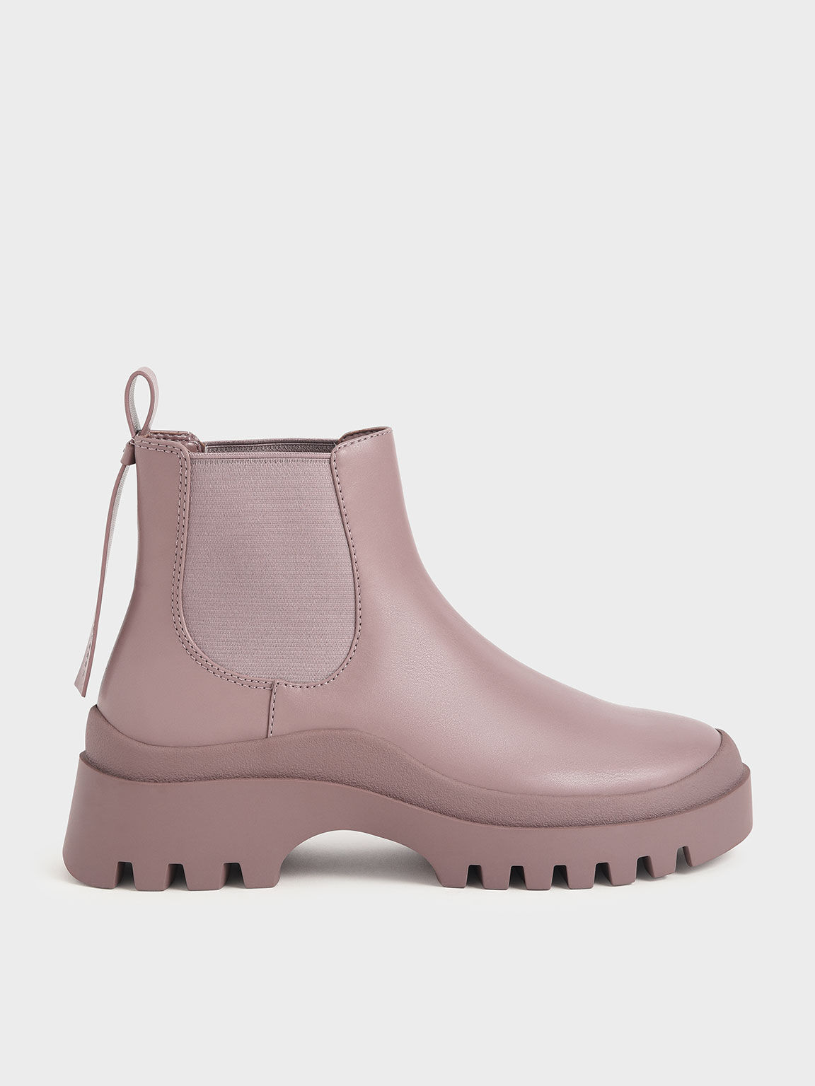 mouggan Collection: Cleated Sole Chelsea Ankle Boots, Mauve, hi-res