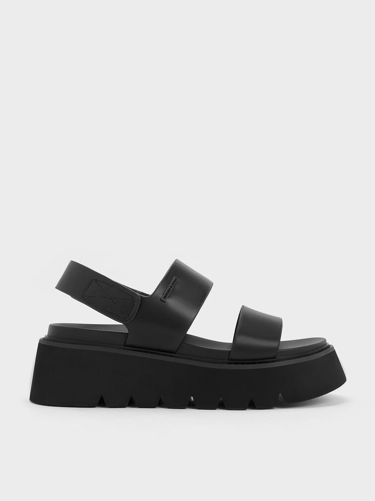 Black Jadis Chunky Flatform Sandals - CHARLES & KEITH CA