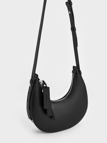Carey Crescent Hobo Bag, Noir, hi-res