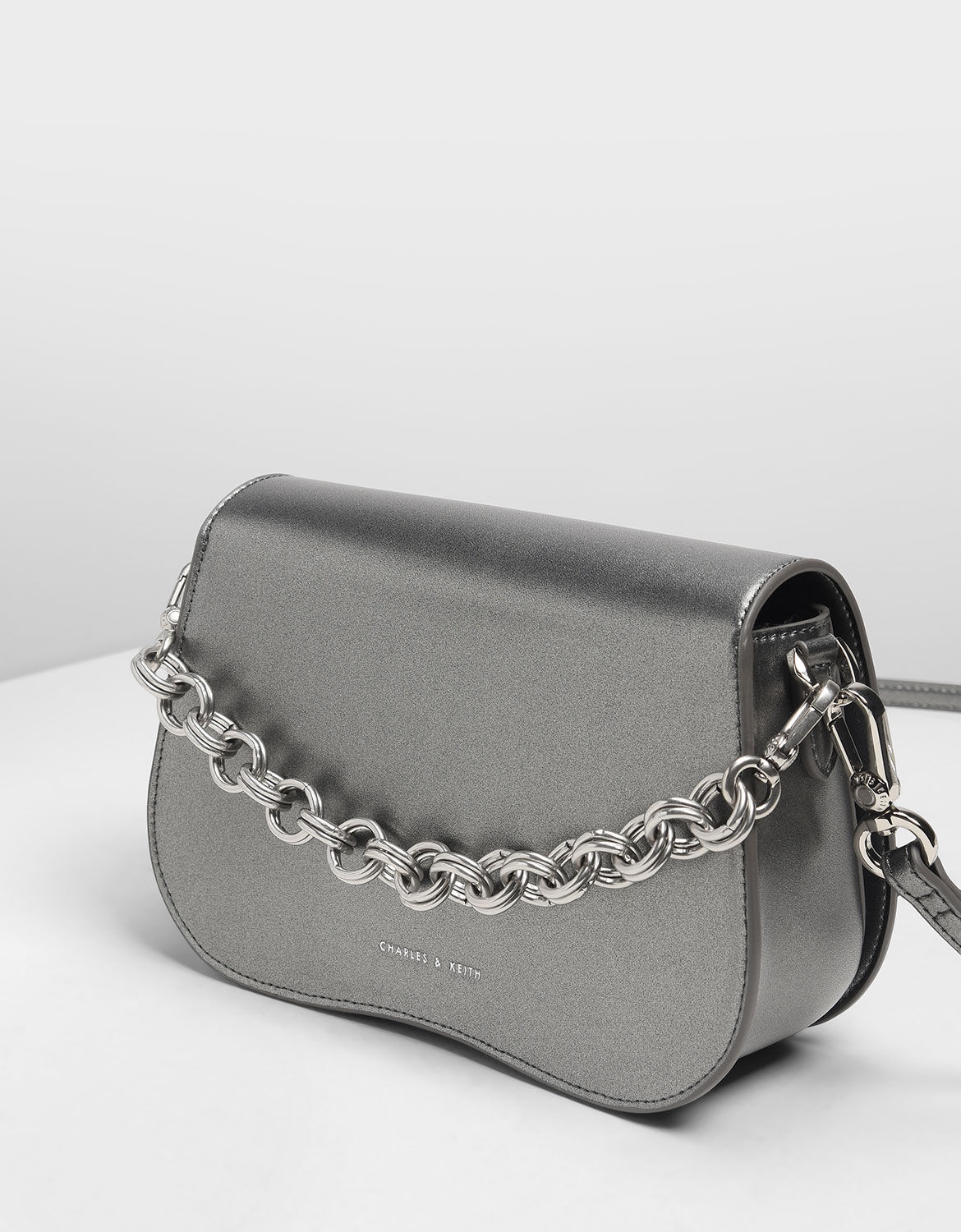 charles and keith pewter bag