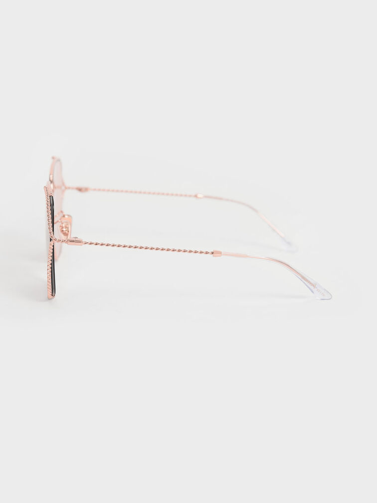 Tinted Butterfly Sunglasses, Rose Gold, hi-res