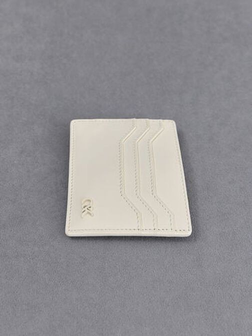 Leather Multi-Slot Card Holder, White, hi-res