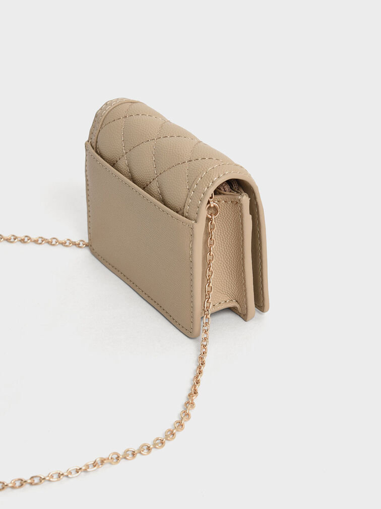 Micaela Quilted Card Holder, Sand, hi-res