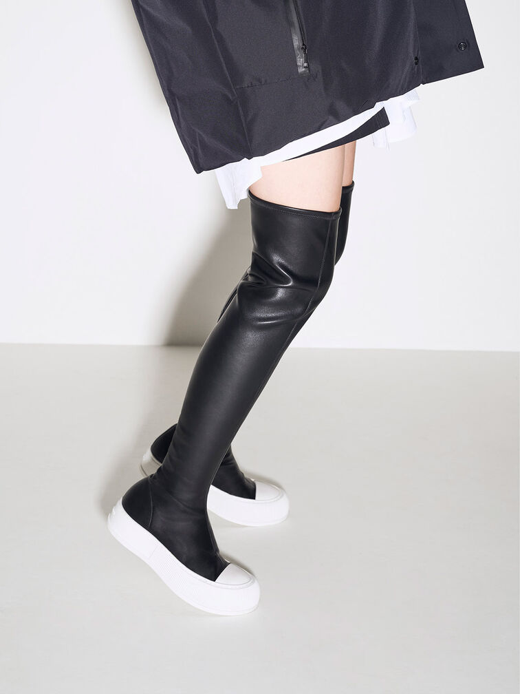 Harrianna Thigh-High Boots, Black, hi-res