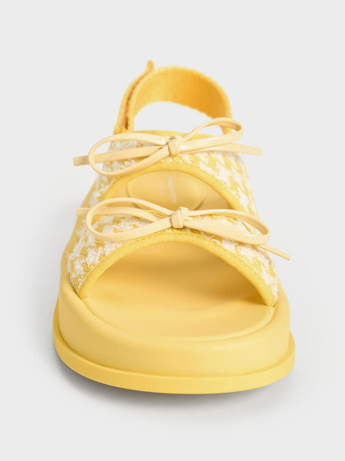 兒童蝴蝶結雙帶涼鞋, 黃色, hi-res