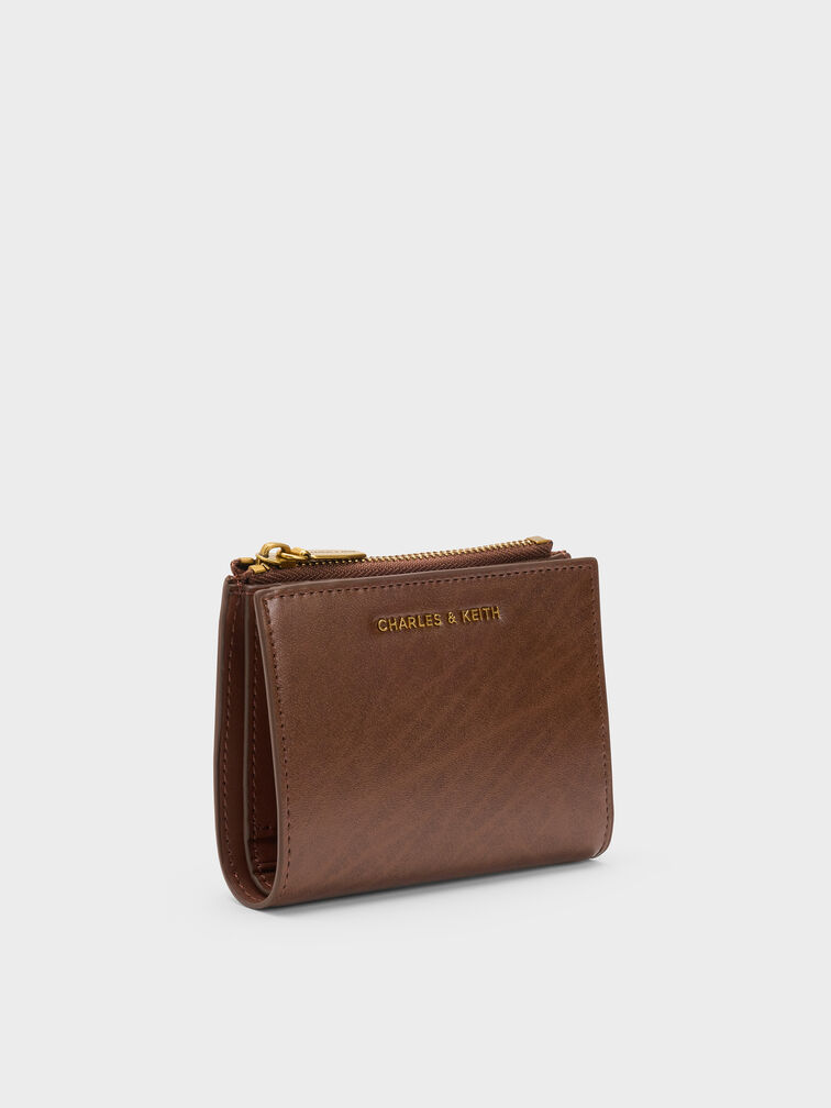 Harmonee Top-Zip Small Wallet, Chocolate, hi-res