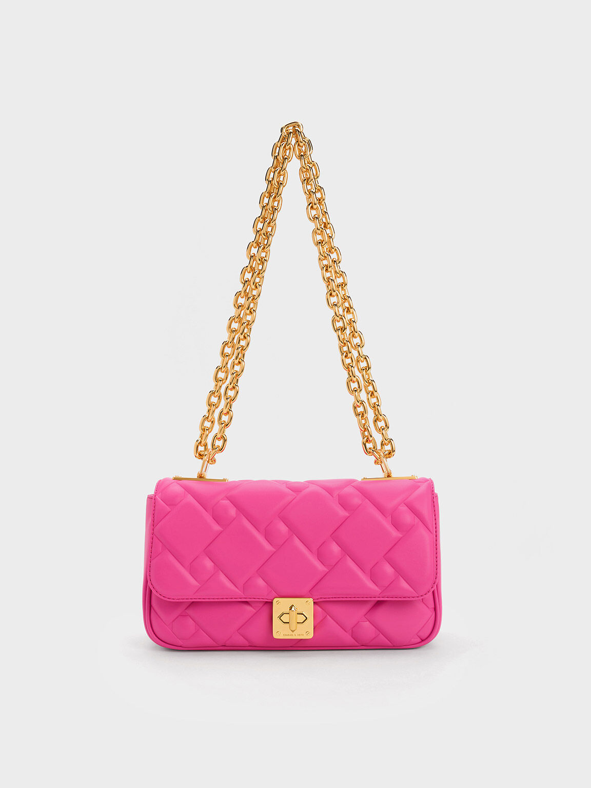 Tillie Quilted Chain Bag, Fuchsia, hi-res