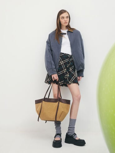 Large Calla Suede Tote Bag, Sahara Sand, hi-res