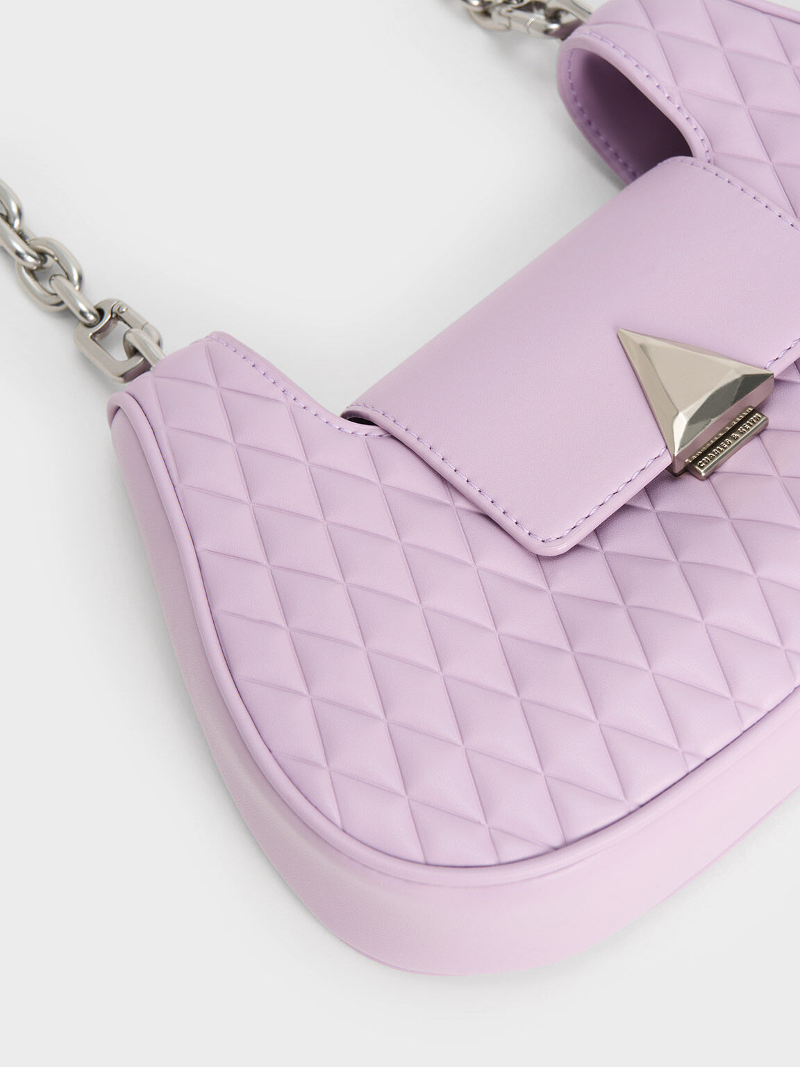 Quinlynn Curved Shoulder Bag, Lilac, hi-res