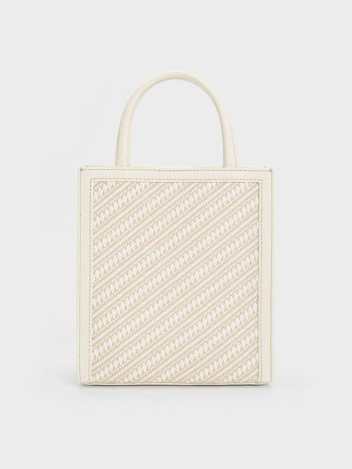 Woven Double Handle Tote Bag, Multi, hi-res