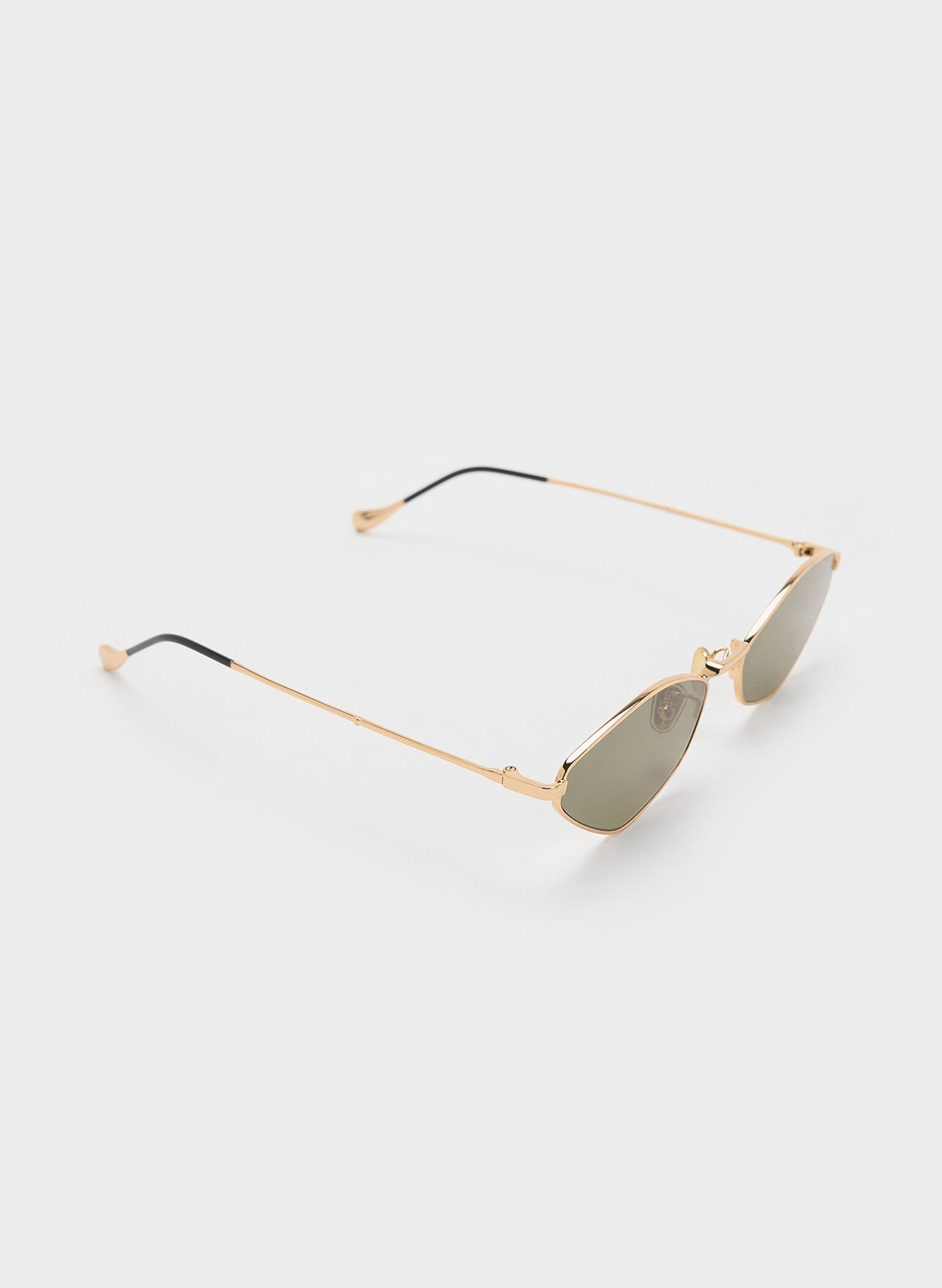 Jax Metal-Frame Geometric Sunglasses, Gold, hi-res