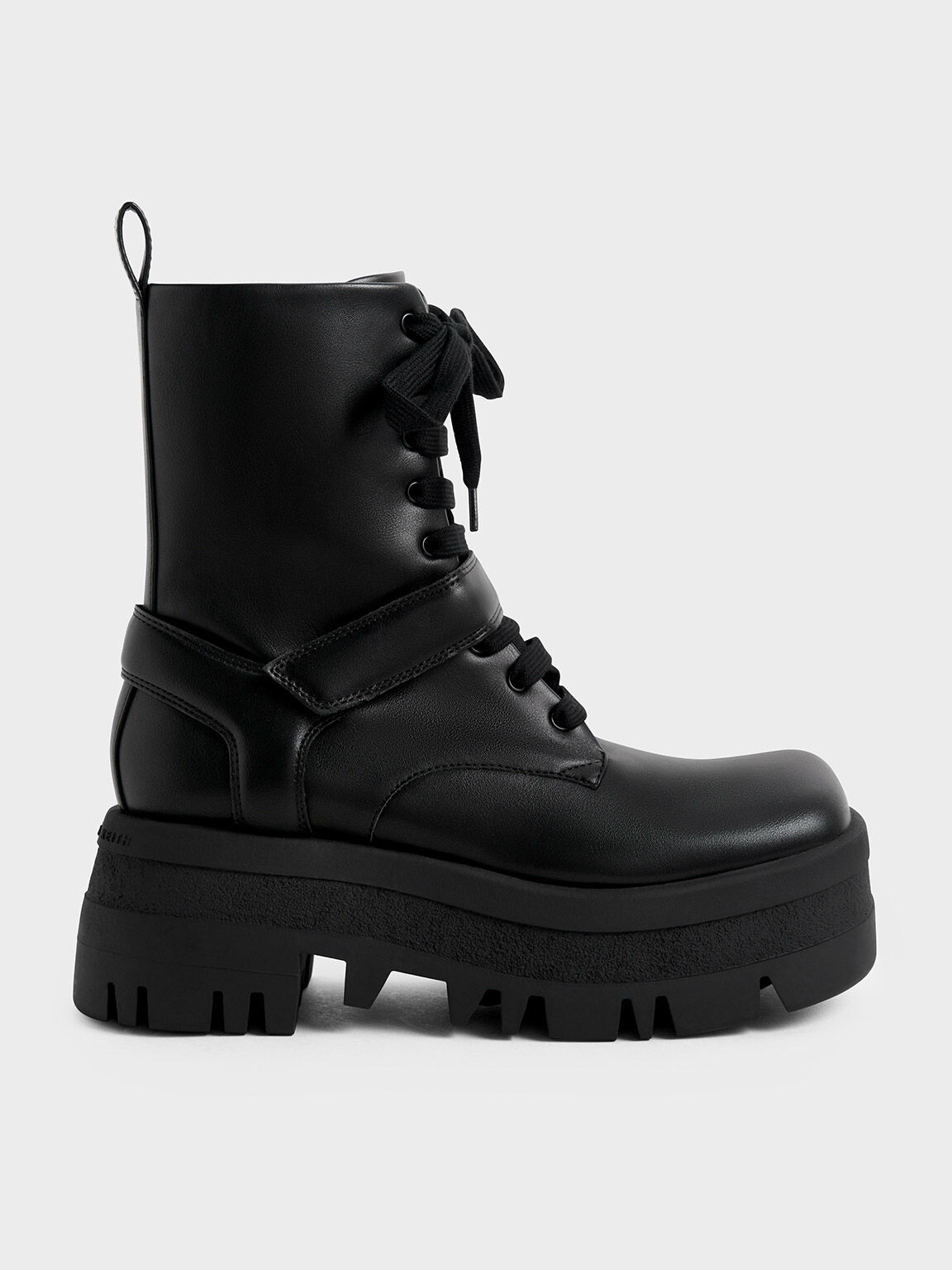 Rainier Belted Lace-Up Boots, Black, hi-res