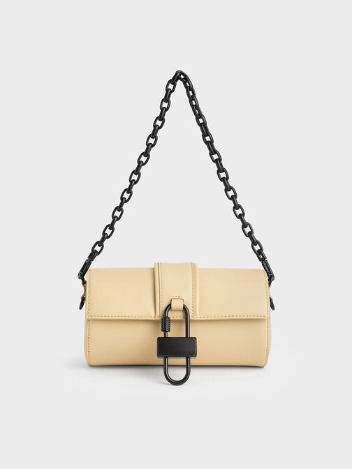 Balta Chain-Link Belted Bag, Beige, hi-res