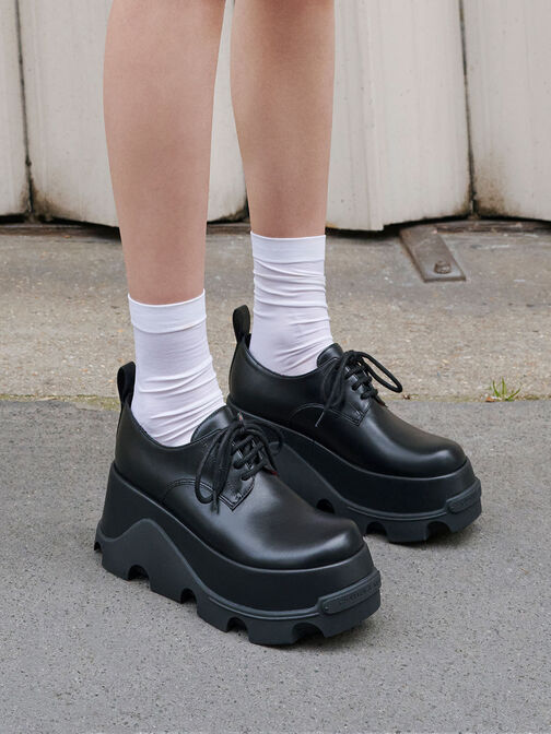 Triana Chunky Oxfords, Black, hi-res