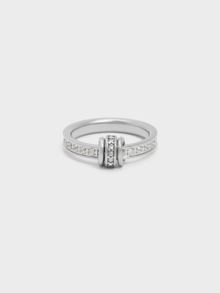 Hermione Crystal Ring, Silver, hi-res