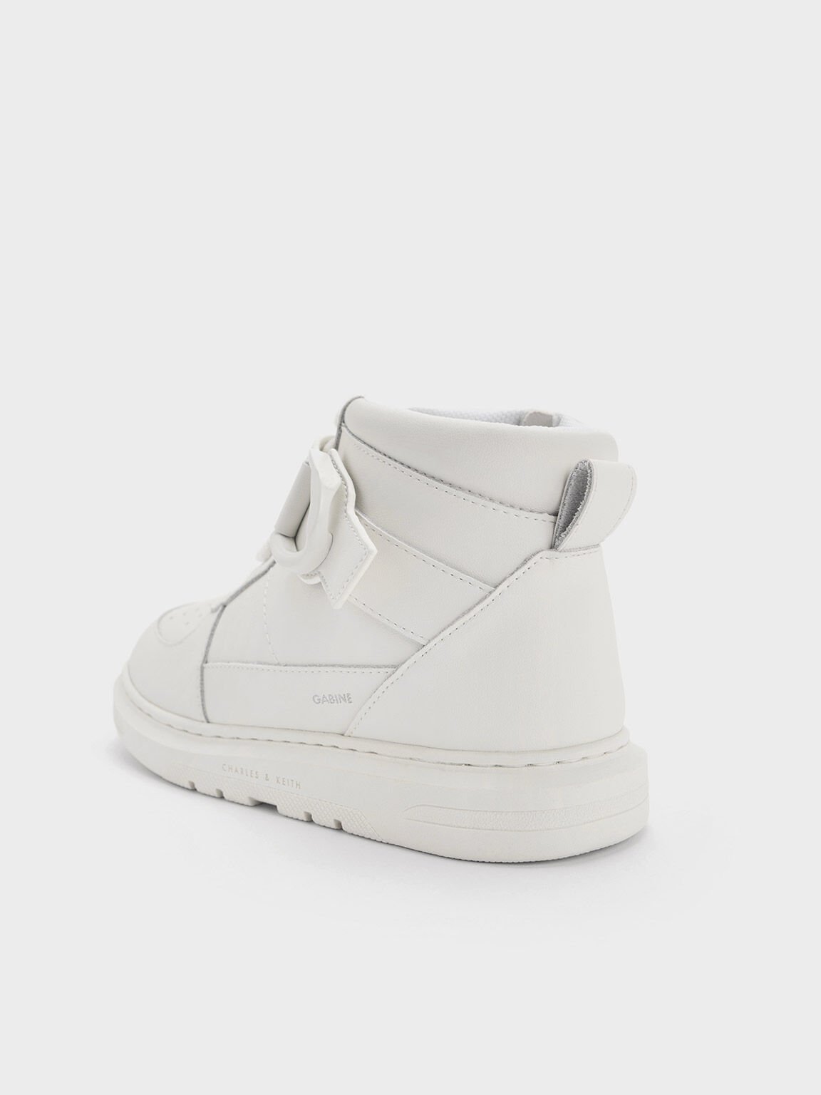 Girls' Gabine Leather High-Top Sneaker, White, hi-res