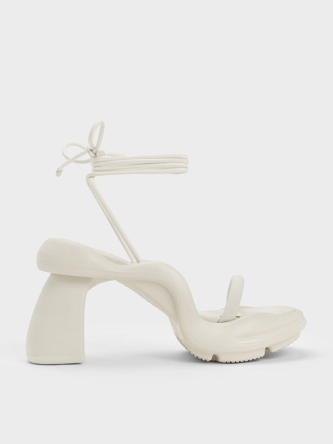 Leila Tie-Around Sculptural Sandals, Cream, hi-res