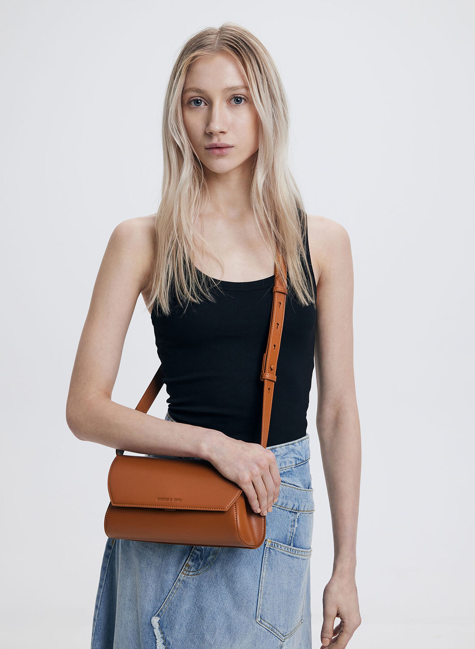 Tan Cassiopeia Front Flap Shoulder Bag - CHARLES & KEITH US Tan Cassiopeia Front Flap Shoulder Bag | CHARLES & KEITH